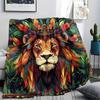 Lion Print Flannel Blanket, High Quality Comfortable for All Seasons, Home Decor, Warmth and Comfort, Perfect for Christmas Gifts