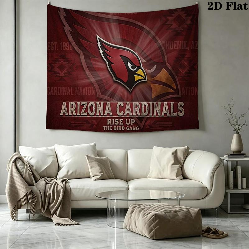 Arizona Cardinals Logo Wall Tapestry Aesthetic Wall Hanging Printed Fabric Blanket Decorative Tapestries for Bedroom Living Room Home Decor