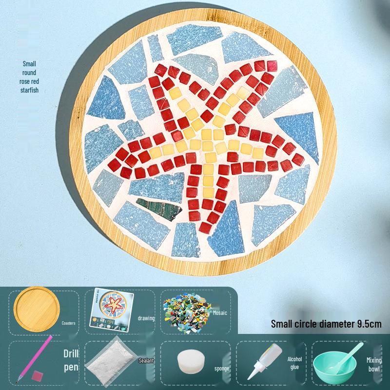 DIY Large Mosaic Coaster Kit: Creative Glass Sticker Pack for Adults & Kids