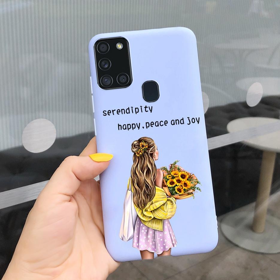 For Samsung Galaxy A21s Case SM-A217F Cute Cartoon Girls Cover Silicone Soft TPU Phone Case For Samsung A21s A 21 s A217F Bumper Samsung Galaxy  A21s