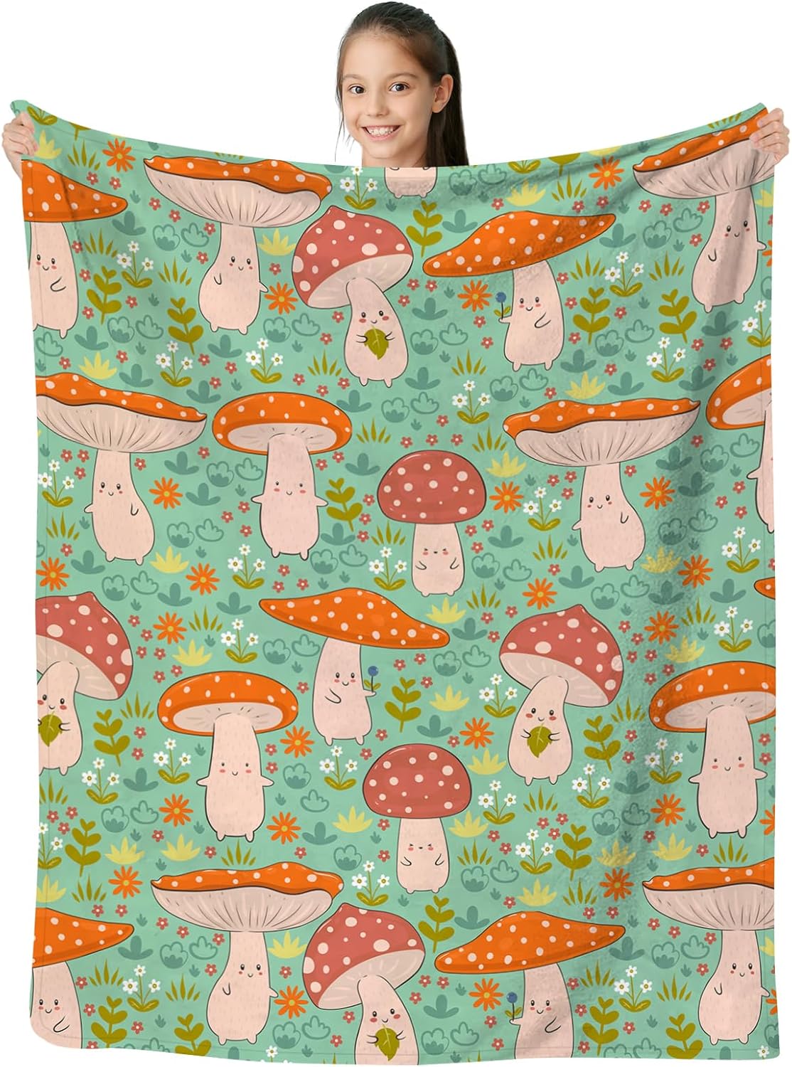 Capybara Blanket Funny Capybara Gifts for Boys Girls Kids, Cute Capybaras Animal Leaves Green Throw Blanket, Soft Cozy Flannel 75cmx90cm
