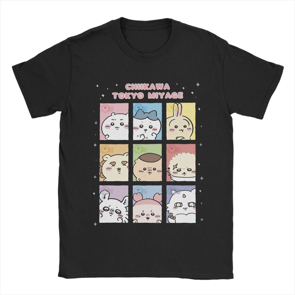 Chiikawa inspiriertes 3-in-1 süßes Design T-Shirt Herren Damen Neuheit Baumwoll-T-Shirts Rundhals Kurzarm T-Shirt Original Oberteile