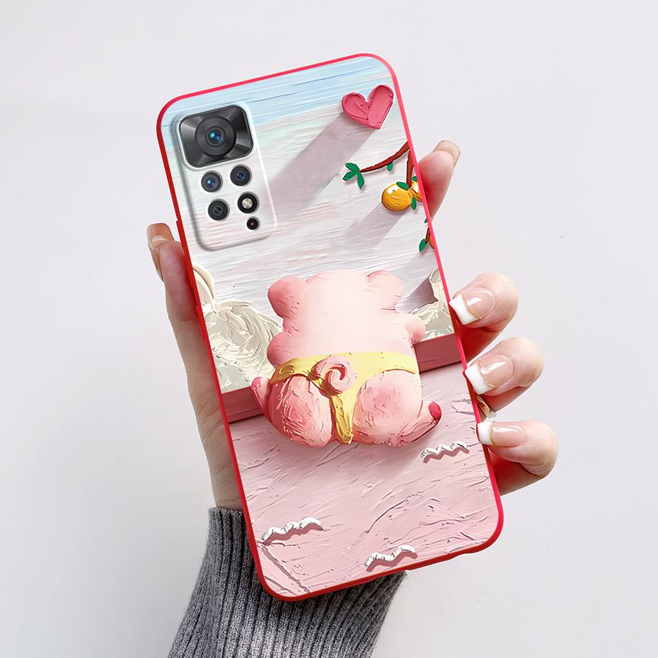 For Redmi Note 11S Note 11 Pro 5G 4G Case Cute Rabbit Panda Protector Fundas Cover For Redmi Note 11 note11E Silicone Phone Case