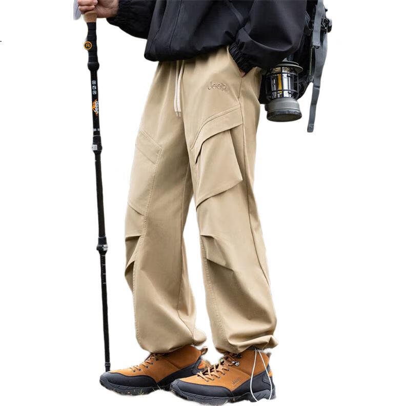 JEEP Men's Casual Pants, Cargo Pants for Spring And Summer, Hiking Trousers, Outdoor Sports Pants for Men, Black, Size L