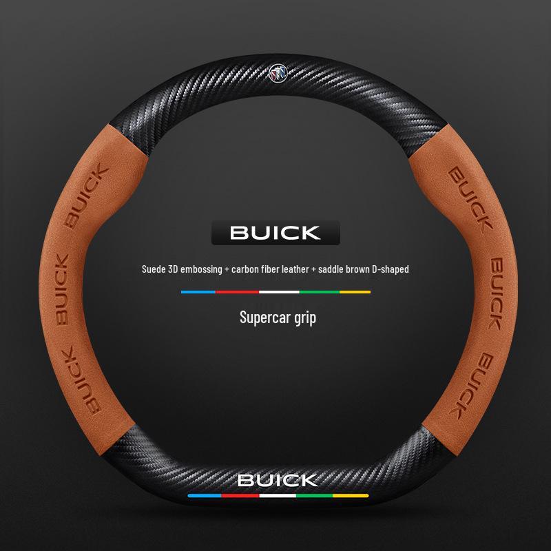 Genuine Leather Steering Wheel Cover for Buick: Encore, Verano, Excelle, Regal, LaCrosse, GL8