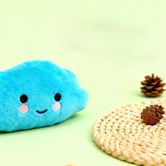 Plush Cloud Dog Toy Squeaky Cute Cloud Dog Chew Toy Soft Puppy Teething Toy for Dogs Solo Entertainment Interactive Play