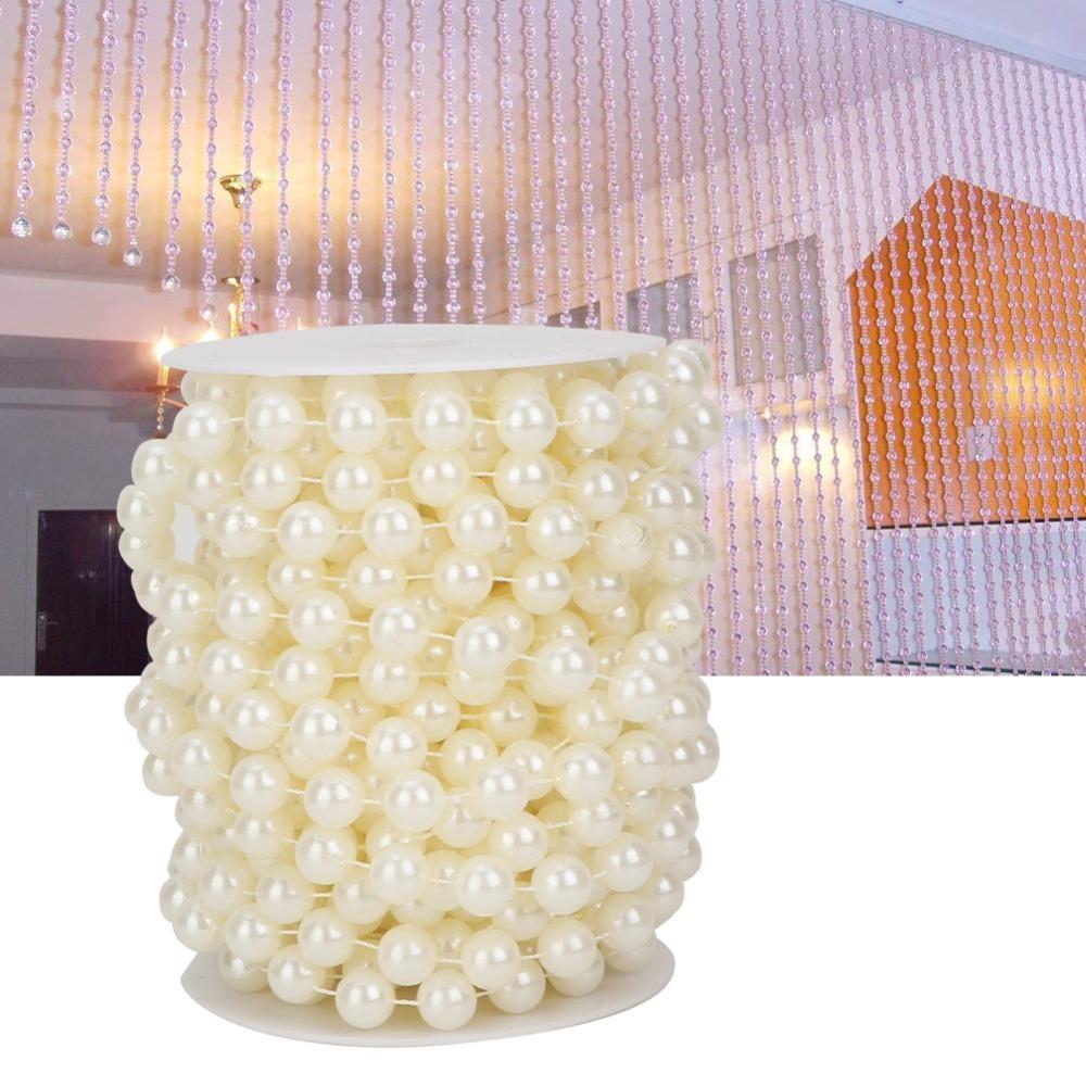 White Imitation Pearl Garland 12 MM Faux Pearl Garland Pearl Connecting Beads Flowers Decorations бежевый