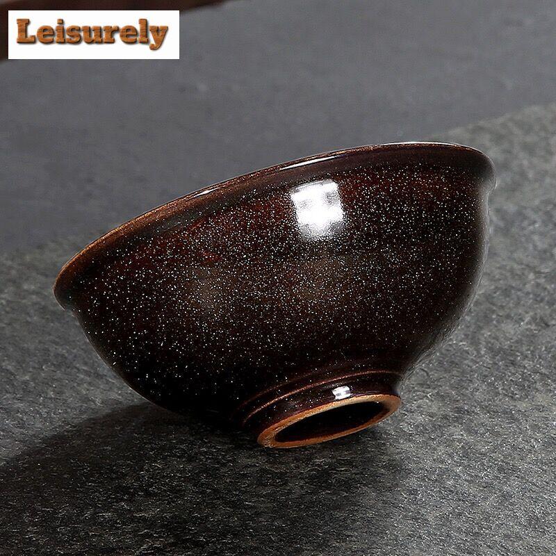 Ručně vyráběný kameninový čajový šálek v japonském stylu, změna glazury v peci, černý, malý, jeden šálek, miska na čaj Puer, starobylý meditační šálek, čajová souprava Kung Fu