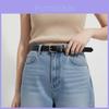Leather Womens Belt Vintage Silver Pin Buckle Casual For Office And Daily Wear