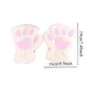 Cartoon Winter Gloves Women's Bear Plush Cat Paw Claw Gloves Cute Short Fingerless Fluffy Bear Claw Mittens For Girls Gift Party