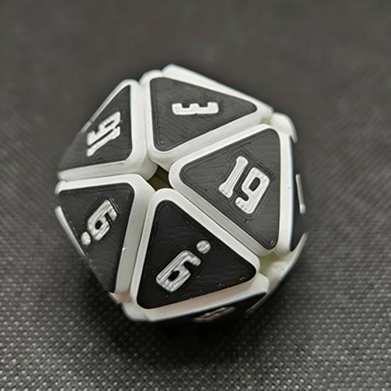 3D Printed D20 Dice Toy Stress Anxiety Relief Dice Fidget Toy Portable Travel Multi-side