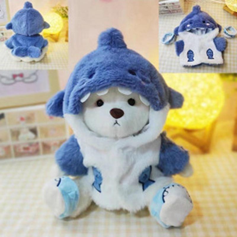 For 30Cm Lena Little Bear Bathrobe Replacement Dress Mink Fur Bear Hat Shark Clothes Cute Plush Doll Dress Up Clothes