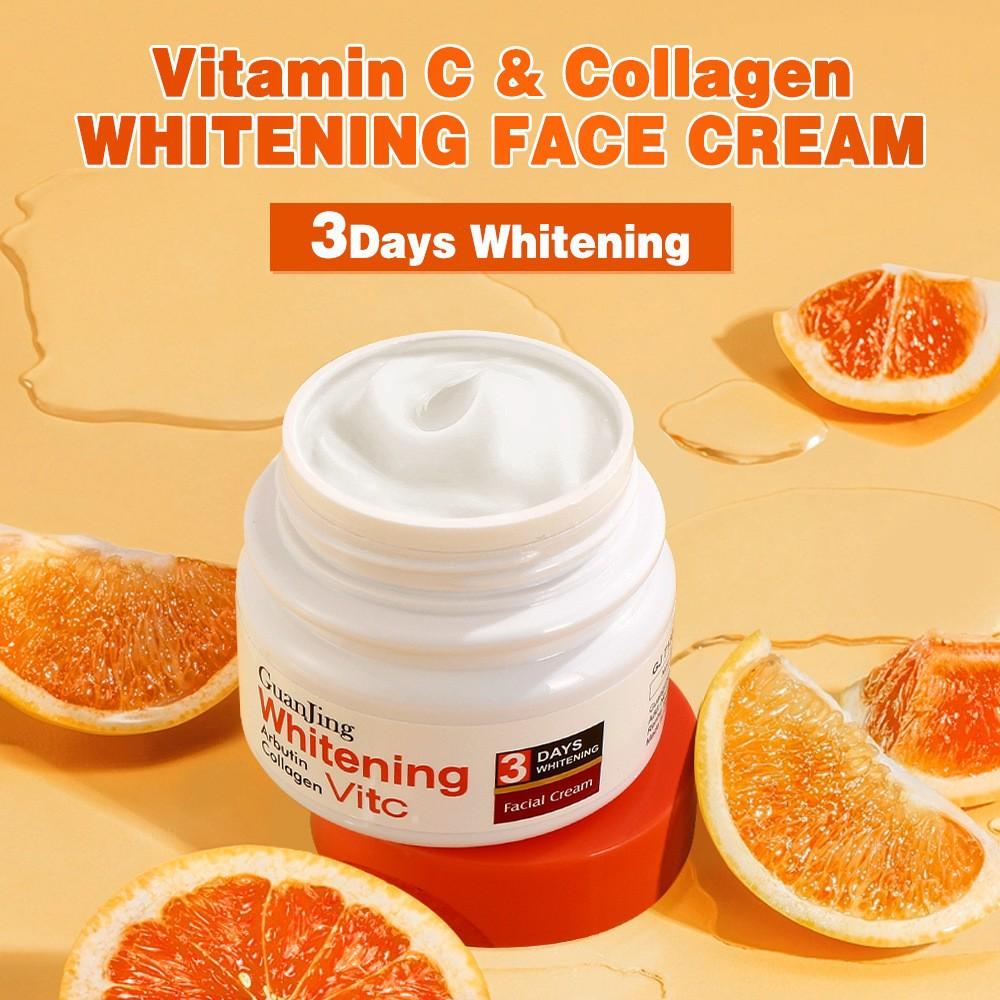 GUANJING Crema Viso al Collagene Illuminante Vitamina C Idratante Rassodante Antirughe Nutriente Giorno Notte