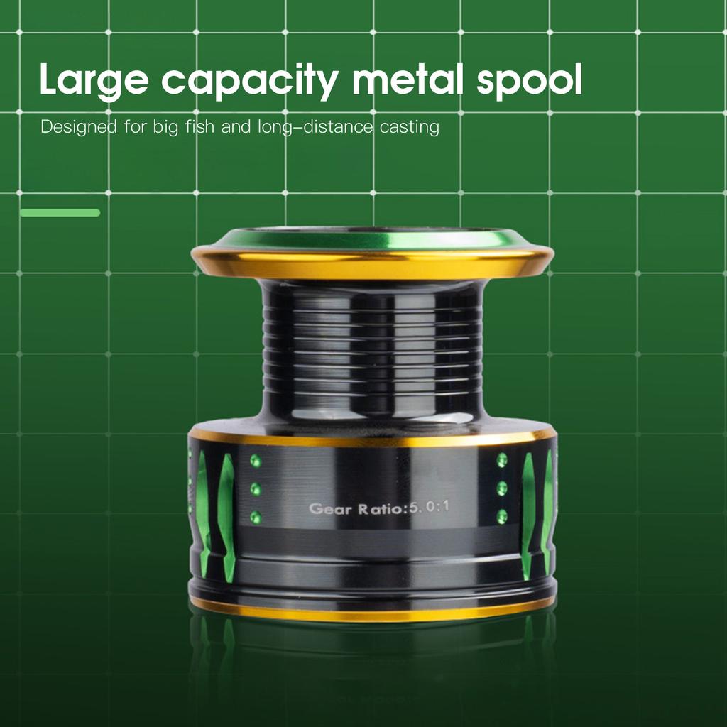 Portable 3+1 Ball Bearings 5.0:1 Gear Ratio Spinning Reel All Metal Saltwater Fishing Reels G2000SW