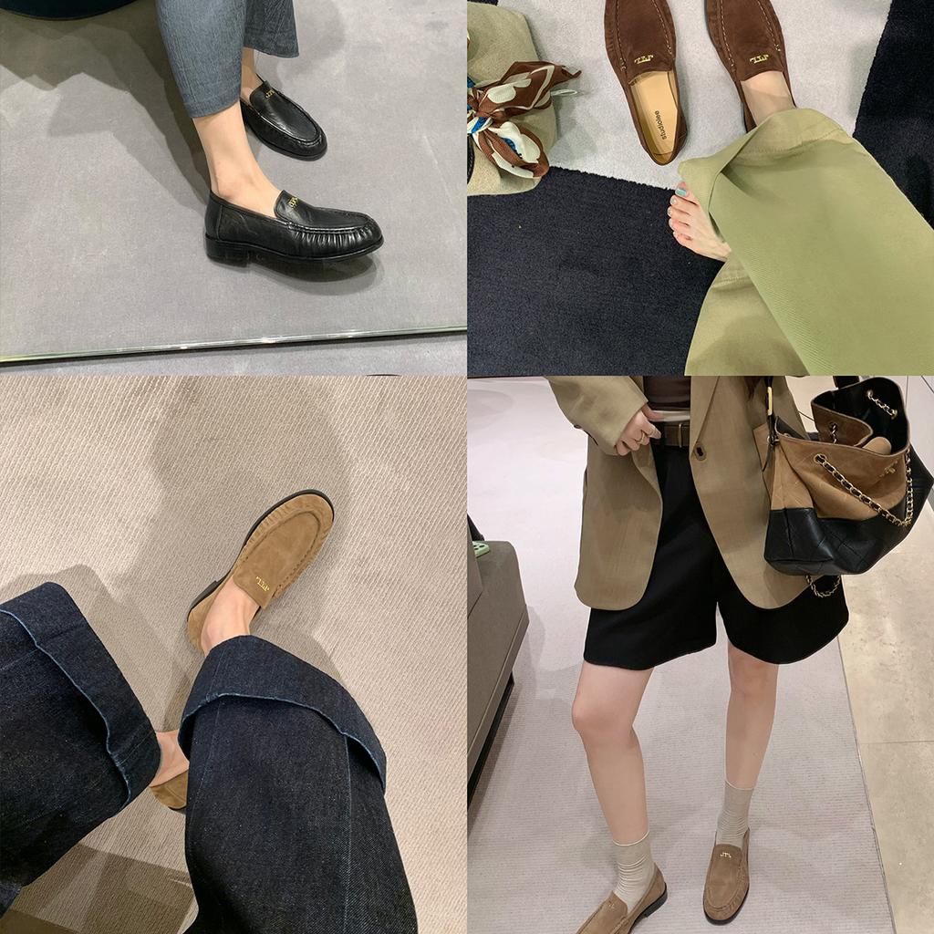 Wersja ze skóry bydlęcej~ winogronowy ma ten sam stary pieniężny styl okrągły nosek plisowane retro niski obcas dojazdowe wszechstronne leniwe mokasyny damskie