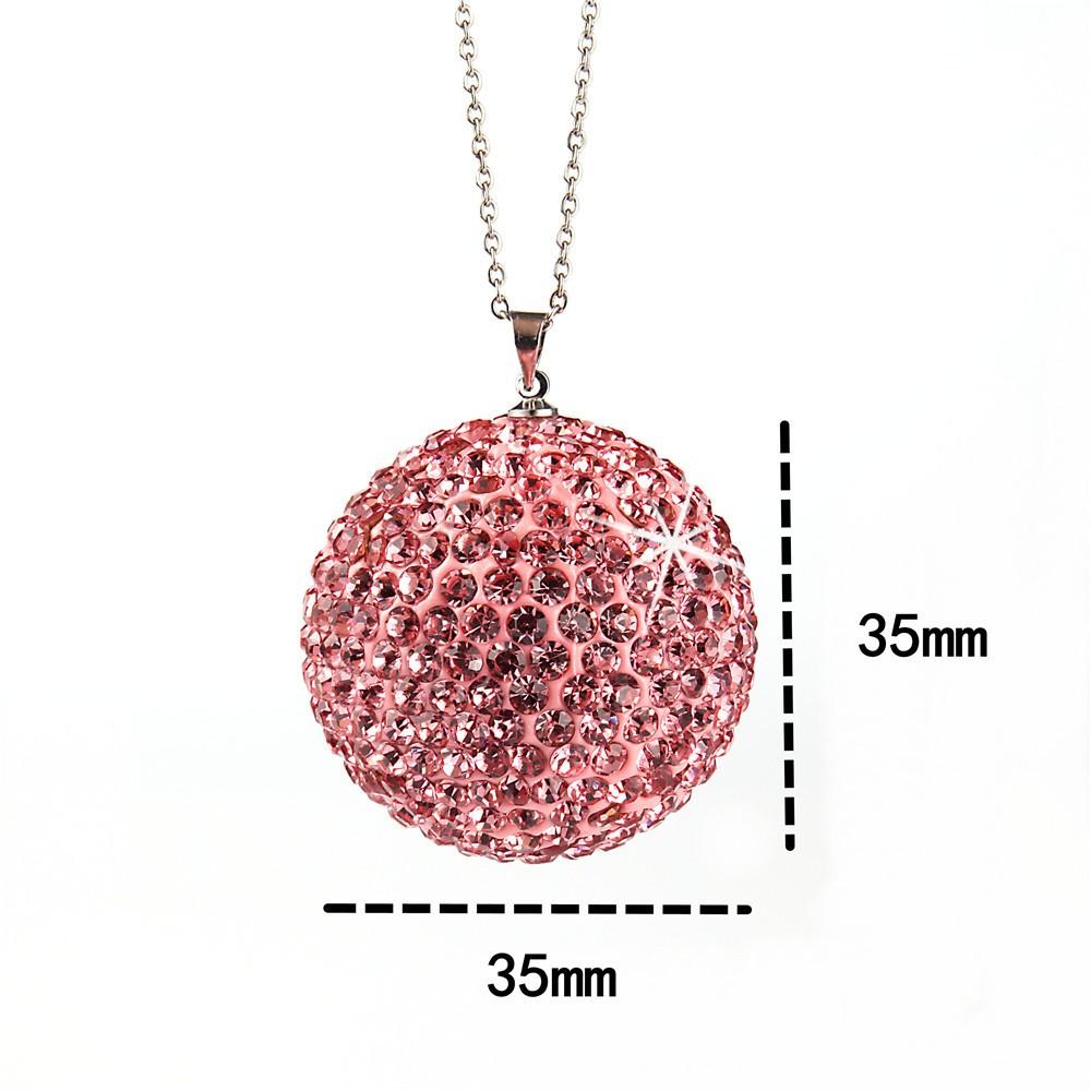 Car Crystal Ball Pendant Cross-border Bling Diamond-encrusted Car Rearview Mirror Full of Diamond Decoration Ornaments
