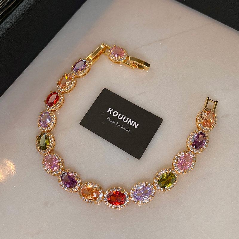 Zircon Oval Buckle Bracelet - Exquisite Niche Design, Light Luxury Jewelry