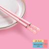 Japanese Style Pink Cherry Blossom Alloy Chopsticks Set