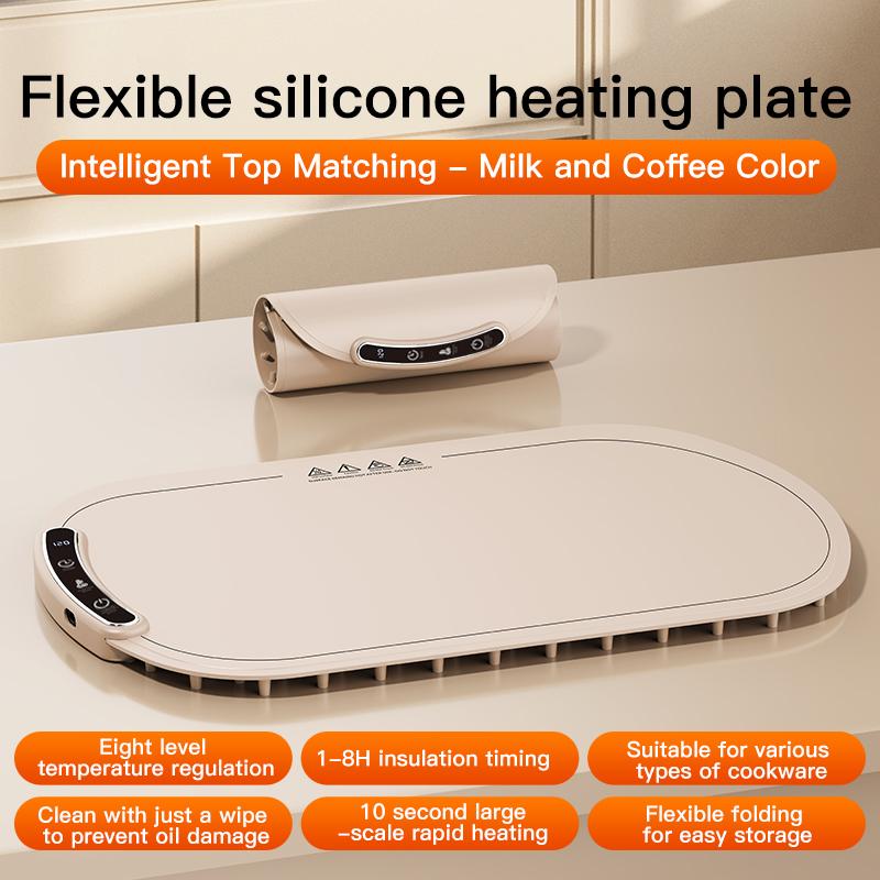 Flexible Silicone Warming Mat Foldable Food Warming Tray Food Warmer Mat Mat Warming Cutting Board Constant Warm Dishes