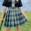 Gentle JK Plaid Pleated Skirt - High Waist Japanese School Uniform for Women