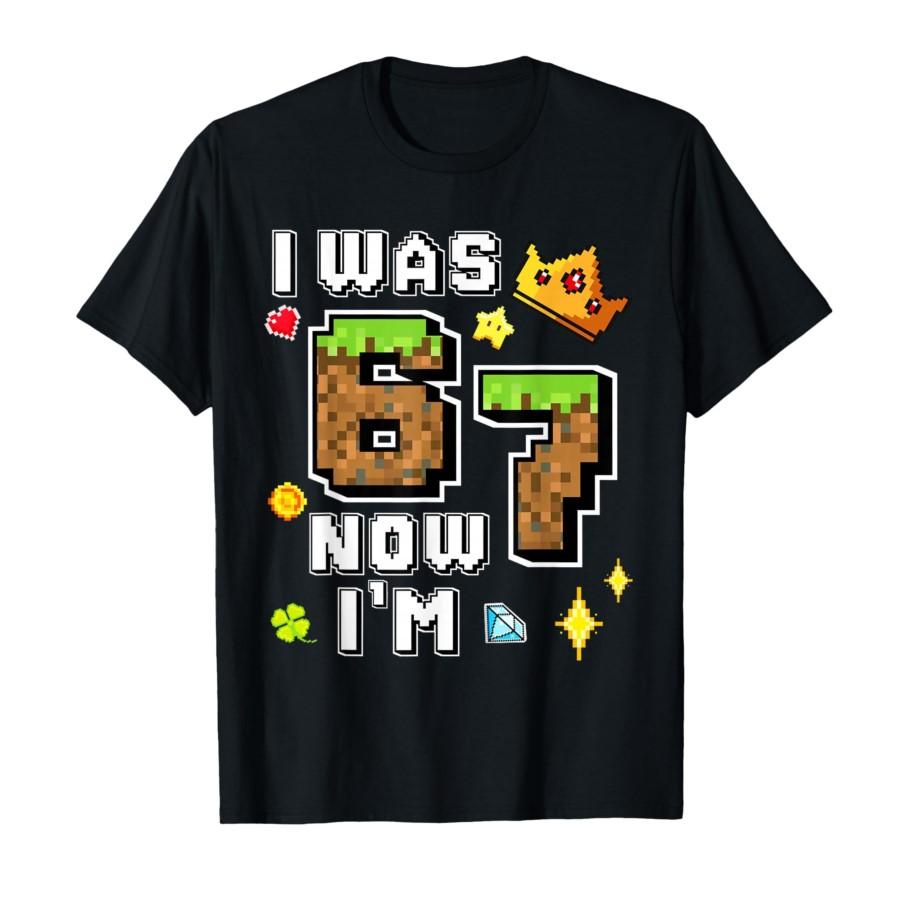 

Boy Gamer Pixel Bday I was 6 Now I m 7 Years Old Birthday T-shirt For Men Women 100% Cotton T Shirts Short Sleeve Tops 0130-1... S разноцветный