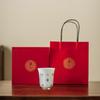 Light luxury mutton fat jade porcelain teacup, master cup, single cup, high-end female ceramic kung fu tea set, tea tasting cup, gift box of 1