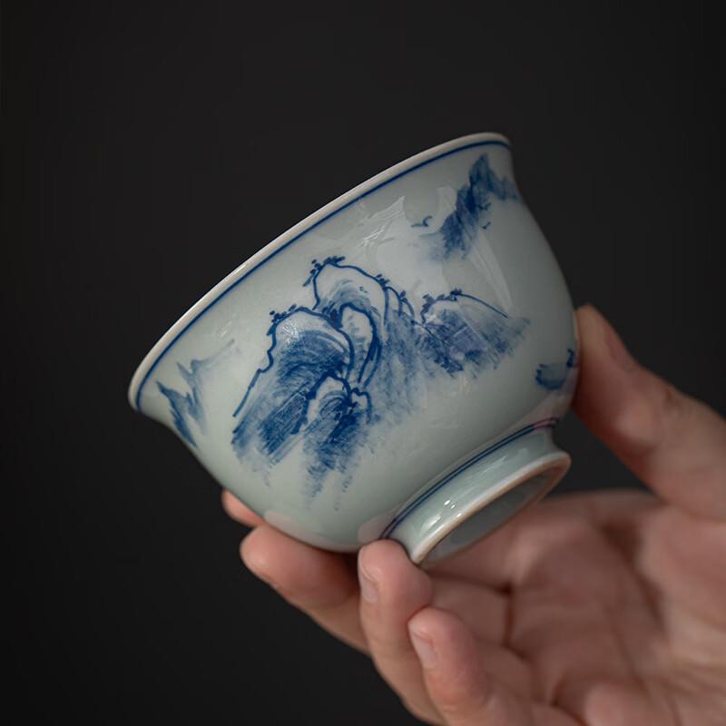 Retro Hand-painted Celadon Ceramic Tea Cup