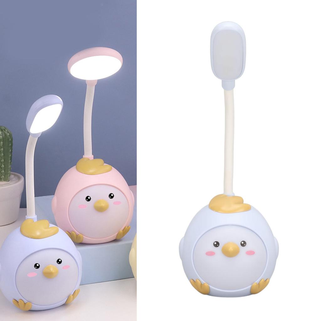 LED Desk Lamp USB Charging Eye   Flexible Color Night Light with Cute Chicken Base