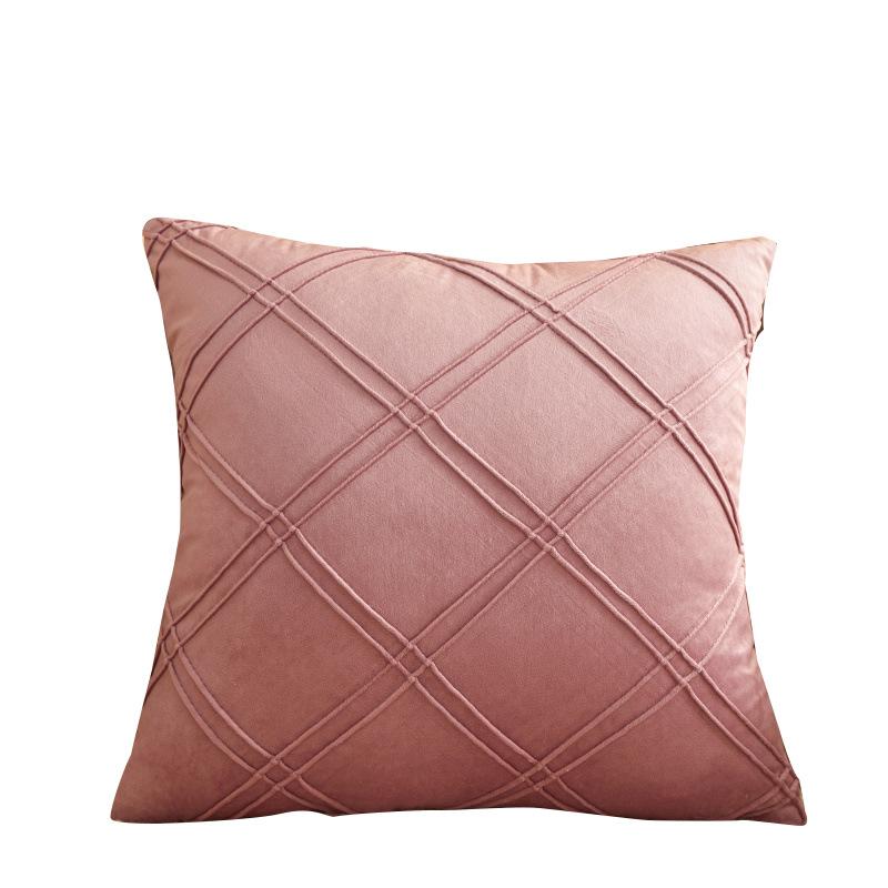 Skin-friendly Velvet Crumpled Soft-covered Bedside Sofa Pillow with Core