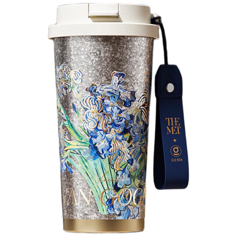 Germ Van Gogh Iris Pure Titanium Dual-Drink Insulated Mug 500ML