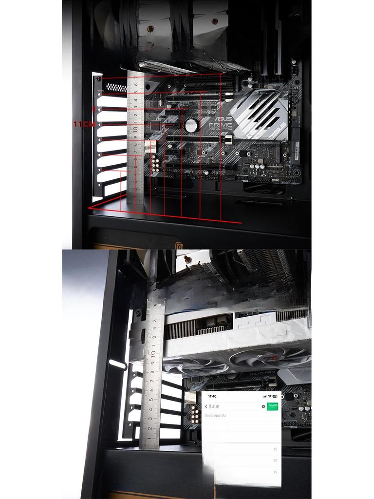 Aluminum Alloy 4070 Vertical Graphics Card Support Stand with Magnetic Base for 7900XT.