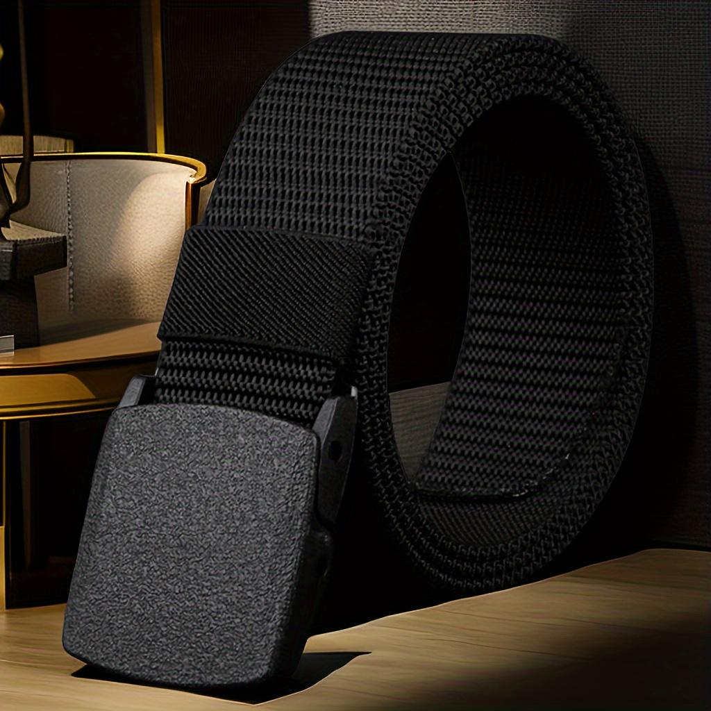 1PC 150cm Long Belt with Fabric, Men's Plus Size Student and Youth Belt Woven with Nylon Canvas, Iron Free and Non-magnetic Belt