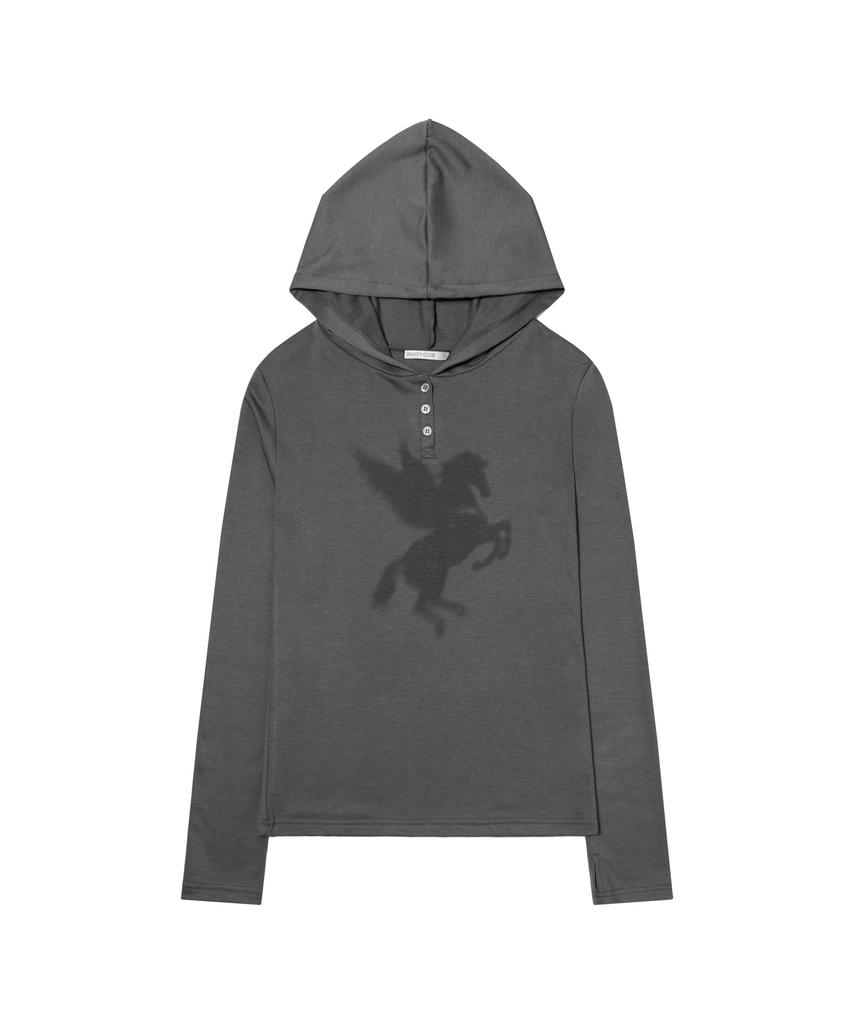 FANCY CLUB Pegasus Hooded Long Sleeve (Charcoal) F26Qb049