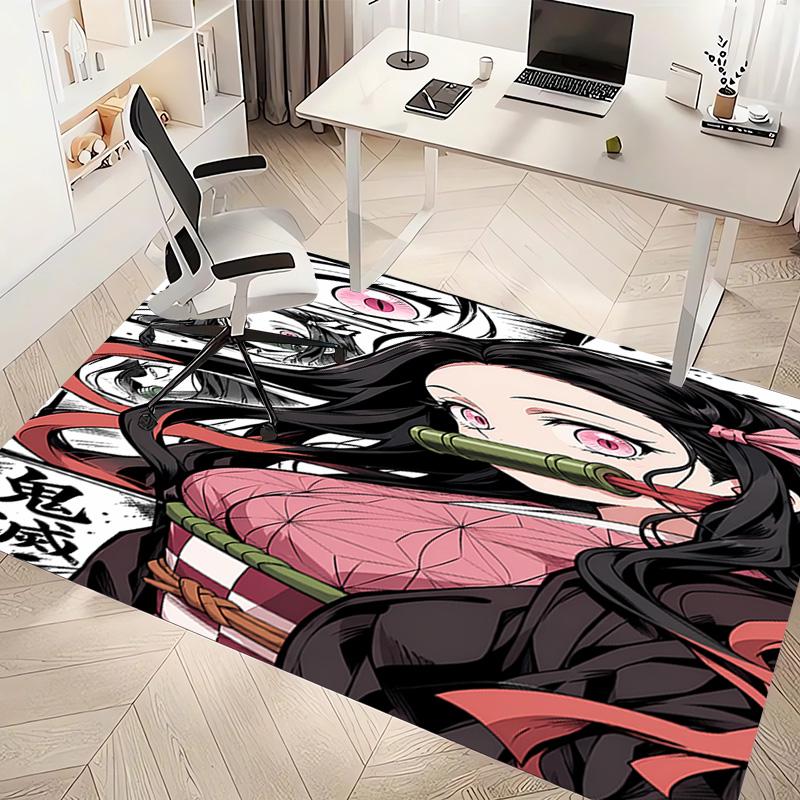Kamado Nezuko Print Area Rug - Soft,Washable Non-Slip Indoor Mat,Living Room,Home Office Decorative Rug