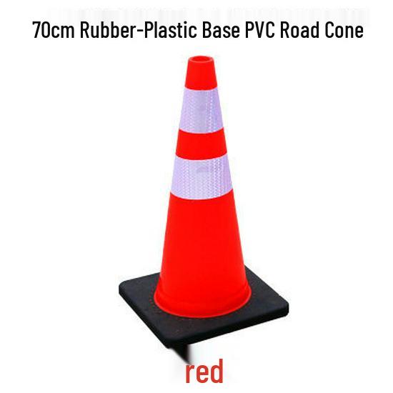 70cm Reflective PVC Road Safety Cone with Rubber Base