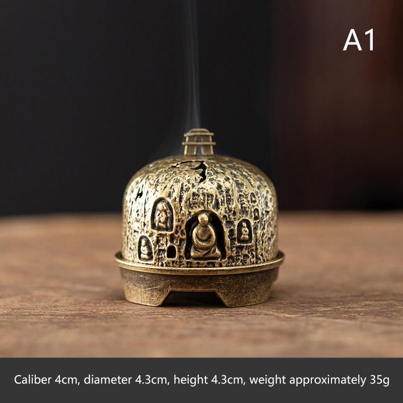 Brass Incense Burner,Metal Aromatherapy Holder,Unscented,Ideal For Yoga Meditation,Bedroom Ambiance,Home Decor