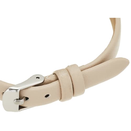 Fieldwork Analog Watch with Ruffles and Leather Strap in Nuanced Colors, Beige, ASS160-2, Women's