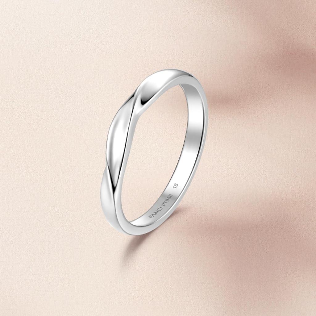 FANCIME Platynowy Rozmiar Twist Zaręczynowy Prosty Ślub Idealny do i Pakowania Prezentów "Na Zawsze Twój" Pierścionek Męski, 17, 3,5 mm Szeroki, Pt950, Pierścionek, Obrączka,