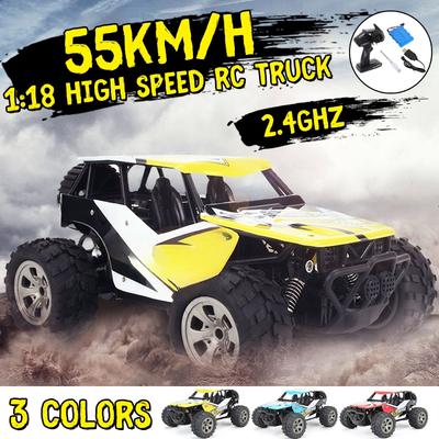 3 Colors 1:18 55KM/H 2.4GHz Remote Control Car RC Electric Monster Truck Off Road Vehicle New