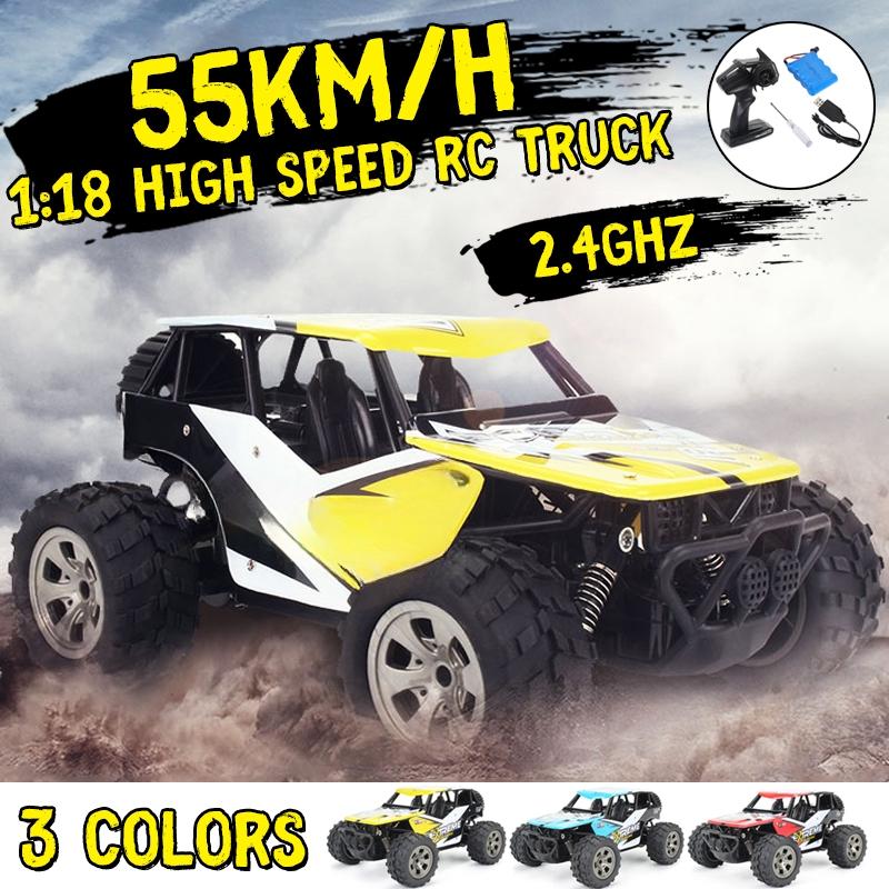 3 Colors 1:18 55KM/H 2.4GHz Remote Control Car RC Electric Monster Truck Off Road Vehicle New