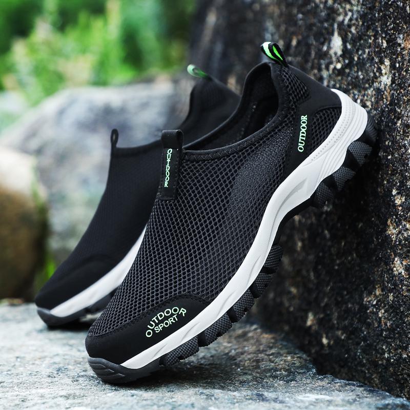 Summer Mesh Men Casual Shoes Water Sneakers Men Outdoor Walking Shoes Trainers Breathable Slip-on Mens Loafers Zapatillas Tenis