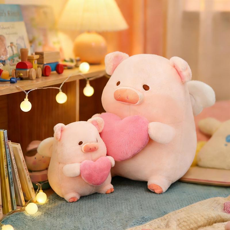 Süße Herzschwein Plüschpuppe - Entzückendes umarmendes Schwein Spielzeug für Mädchen
