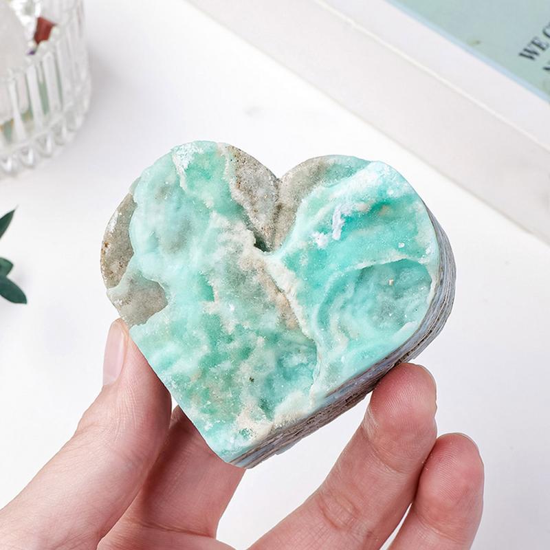 1PC Natürlicher Hemimorphit Kristall Herzform Blau Liebe Healing Reiki Stein Home Dekoration Geschenke