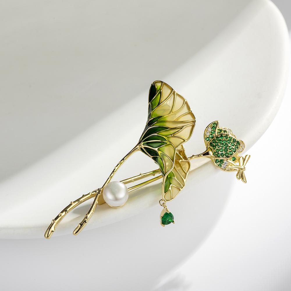 

Броши для пожилых людей, брошь в виде цветка, листа, булавки для женщин, костюм, подвеска, модные броши, ювелирные изделия зелёный