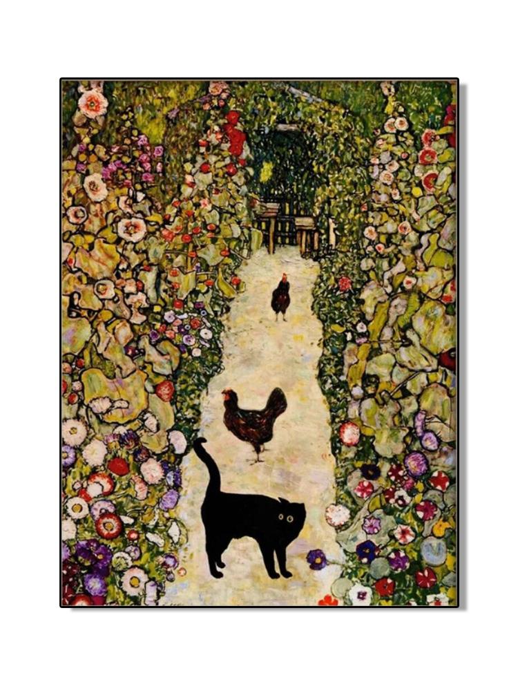 

Відоме мистецтво Густав Клімт Поцілунок Ван Гога Моне Латаття Чорний кіт Плакати Картини на полотні Смішні тварини Настінне мистецтво Домашній декор кімнати 21x30cm No Frame