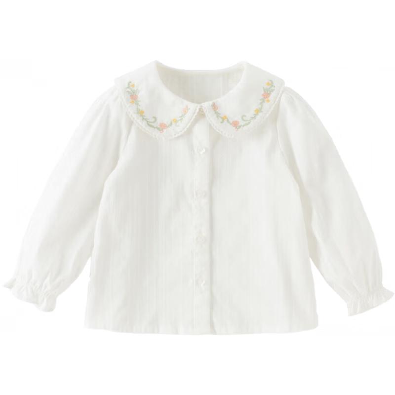 DAVE&BELLA Girls  Spring Cotton Long-Sleeve Shirt 110cm
