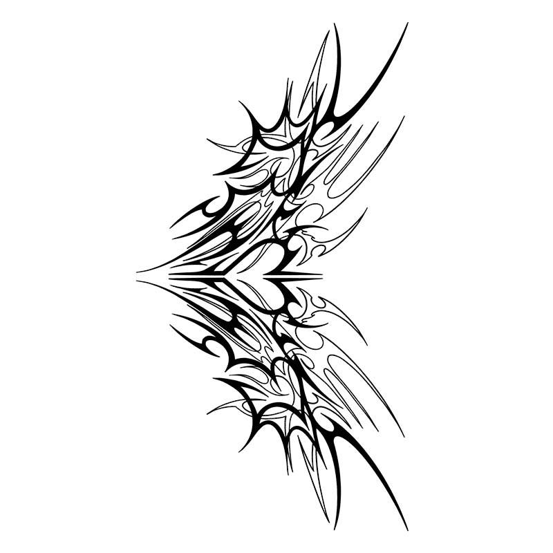 

1pc Charming Tattoo Stickers Waterproof Lasting One To Two Weeks For Girls y Chest Back Waist Non-Reflective Thorn Cyan