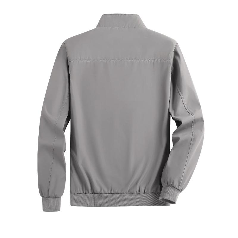 Men's Spring and Autumn Thin Casual Jacket Solid Color Stand Collar Cardigan Jacket Men's Outdoor Sports Casual Versatile Top