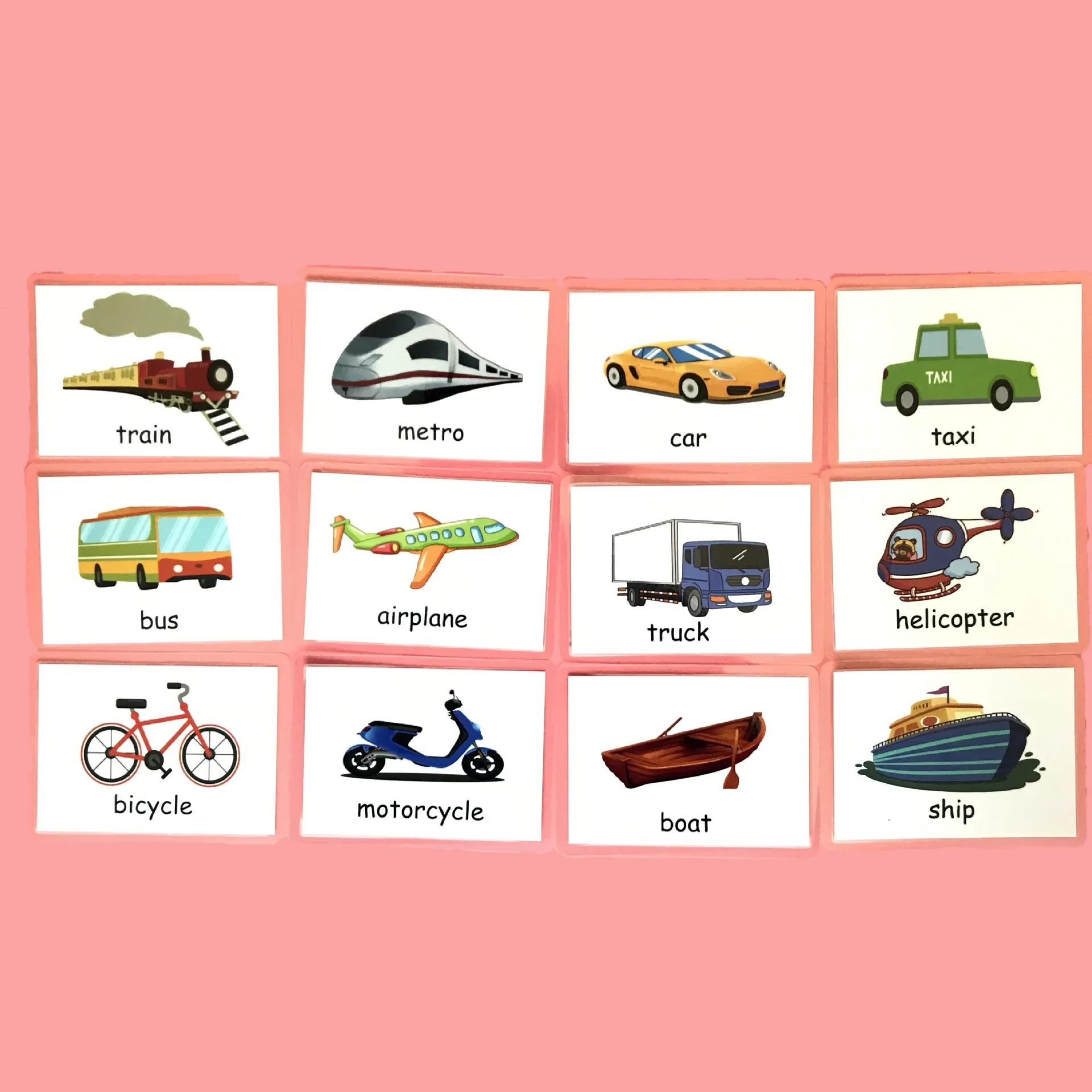 

12 шт. детские игрушки Монтессори изучение английского языка карточки со словами цветные флеш-карты дети цвет познание память образовательная игрушка