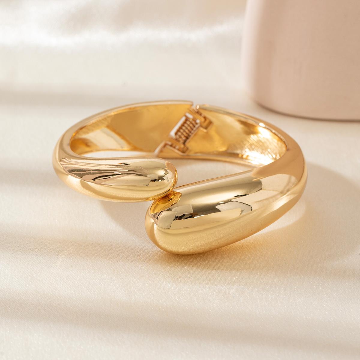 

DIEZI Hip Hop Punk Water Drop Cuff Bangles Bracelets For Men Hip Hop Gold Silver Color Geometric Bangles For Women Jewelry золотой